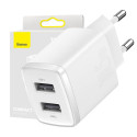 Baseus USB charger 2xUSB 10.5W, white