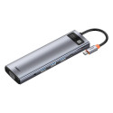 Hub 11in1 Baseus Metal Gleam Series, USB-C to 3x USB 3.0 + 2x HDMI + USB-C PD + Ethernet RJ45 + micr