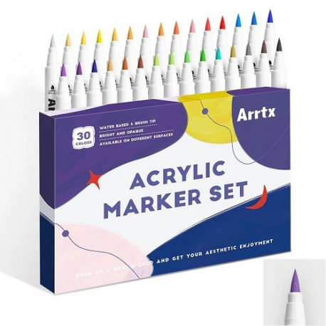 Acrylic Marker Pens ARRTX 30B, 30 Colours