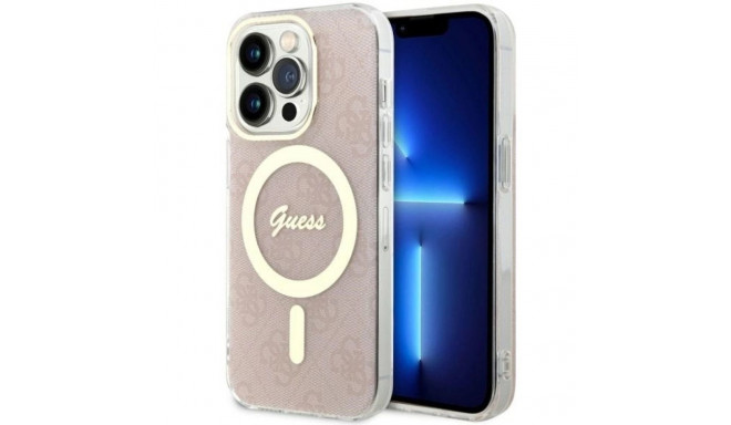 Guess GUHMP14LH4STP iPhone 14 Pro 6.1" pink/pink hardcase 4G MagSafe