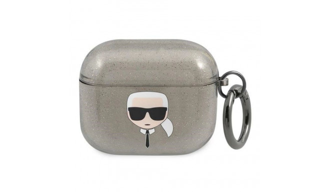 Karl Lagerfeld KLA3UKHGK AirPods 3 cover czarny/black Glitter Karl`s Head