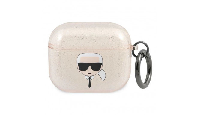 Karl Lagerfeld KLA3UKHGD AirPods 3 cover złoty/gold Glitter Karl`s Head