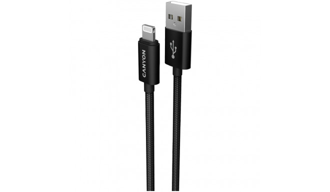 CANYON cable MFI-3 Lightning 12W 1m Black