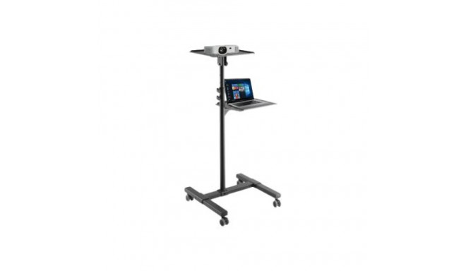 TECHLY Universal Adjustable Trolley for Notebook Projector with Shelf Black