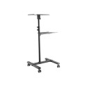 TECHLY Universal Adjustable Trolley for Notebook Projector with Shelf Black