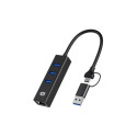 Conceptronic DONN07BA USB to Gigabit Network Adapter with 3-Port USB Hub, USB-A x 3, Wake-on-LAN, 2-