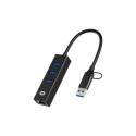 Conceptronic DONN07BA USB to Gigabit Network Adapter with 3-Port USB Hub, USB-A x 3, Wake-on-LAN, 2-