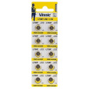 Vinnic AG3 | LR41 | SR41W | 392 | GP92A | 192 | Alkaline 1.5V Batteries (10pcs) Vinnic AG3 | LR41 | SR41W | 392 | GP92A | 192 | Alkaline 1.5V Batteries (10pcs)
