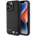 BMW Leather Carbon case for iPhone 15 Pro Max - black