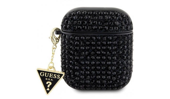 Guess GUA2HDGTPK AirPods 1/2 cover black/black Rhinestone Triangle Charm