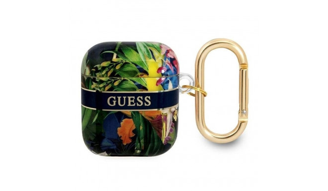 Guess GUA2HHFLB AirPods cover blue/blue Flower Strap Collection