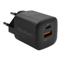 QOLTEC 50764 GaN ULTRA 35W charger / 5-20V / 2.25 3A / 1 x USB type C PD / 1x USB / Black