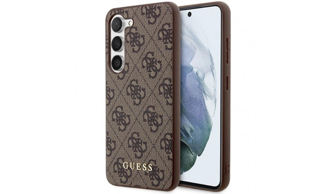 Guess GUHCS23SG4GFBR S23 S911 brown/brown hard case 4G Metal Gold Logo
