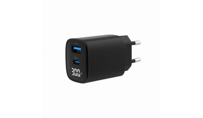 CHARGER USB 30W 2PORT/TA-UC-PDQC30LCD-BK-01 GEMBIRD