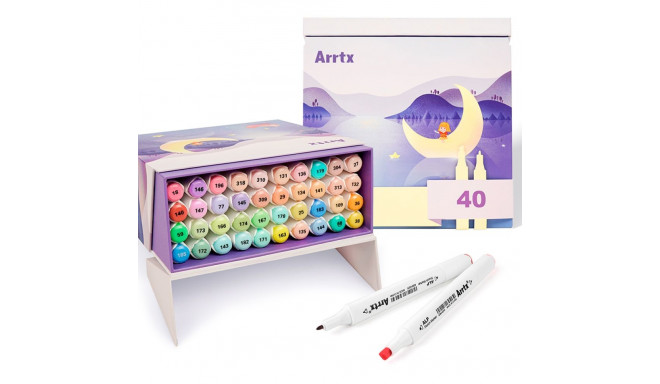 Double-sided Marker Pens ARRTX Alp (40 Colours, pastel tone shade)