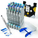 Double-sided Marker Pens ARRTX Oros (24 Colours, blue tone shade)