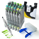 Double-sided Marker Pens ARRTX Oros (24 Colours, green tone shade)