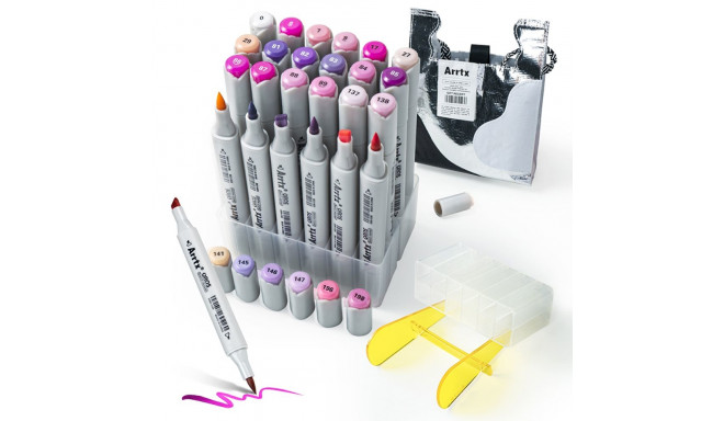 Double-sided Marker Pens ARRTX Oros (24 Colours, purple tone shade)