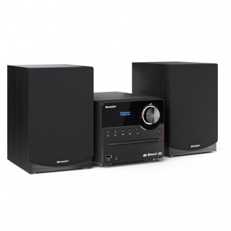 Sharp hi-fi mikrosüsteem XL-B517D(BK) CD-mängija FM-raadio USB bluetooth v5.0 aux-sisend 45W, must