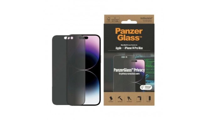 PanzerGlass Ultra-Wide Fit Antibacterial Privacy Tempered Glass for iPhone 14 Pro Max