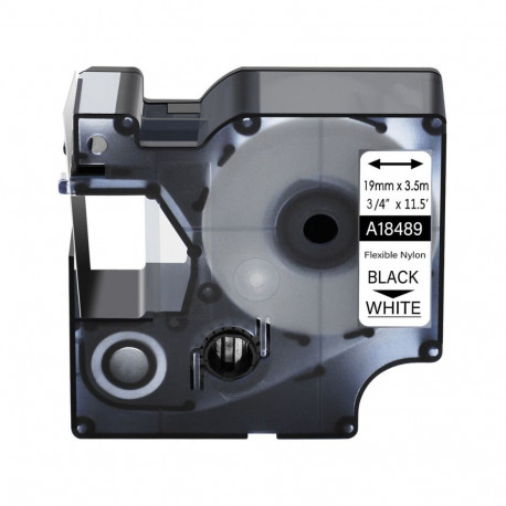 Compatible tape Dymo Rhino Nylon Flex 18489 19mm black on white