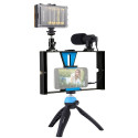 Blogging Smartphone Video Rig (LED Light, Tripod Mount, Phone Holder, Mic)