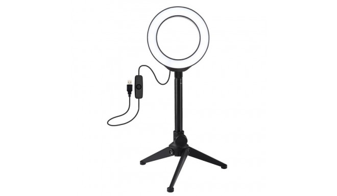 LED Ring Lamp 12cm with Desktop Tripod Mount up to 21.8cm, USB