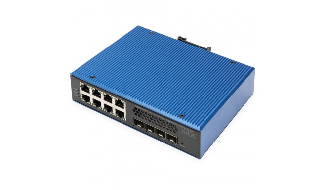 "Digitus 8+4P 10G Uplink Industrial Gigabit Ethernet PoE Switch L3 managed"