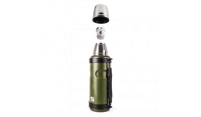 G21 drinking thermos, 1000 ml, khaki green with handle