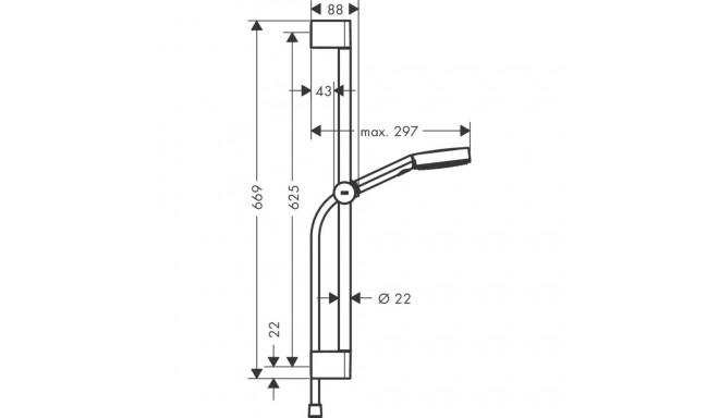 Hansgrohe Pulsify 24160670 käsidušikomplekt