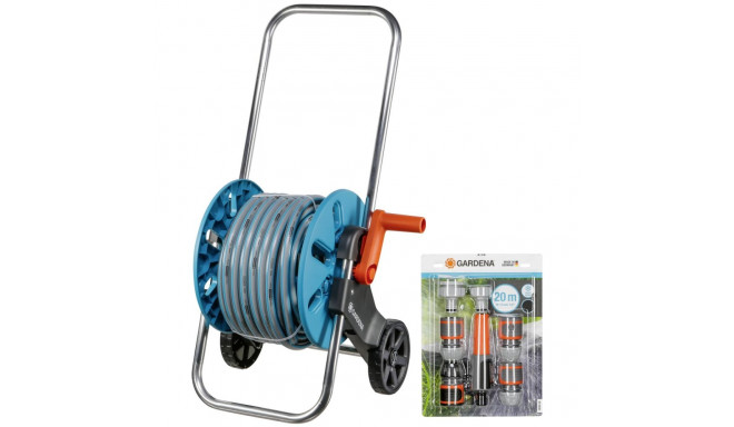 Cart with 1/2" 20m hose and Gardena CleverRoll S sprinkler