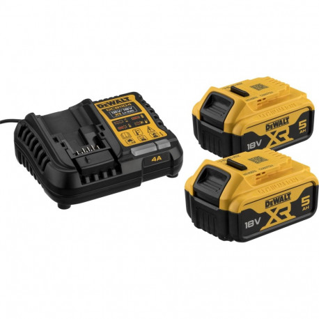 Dewalt DCB1104P2 Power Supply: DCB1104 Charger + 2x XR Li-Ion 18V 5Ah DCB184 Battery