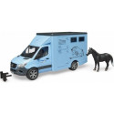 Bruder Mercedes Benz Sprinter horse transporter with horse figurine (02674)