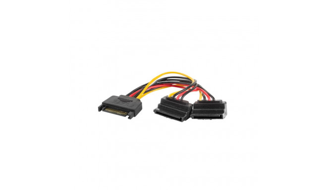 SATA(M)->2X SATA(F) CABLE 15CM ANGLED LANBERG