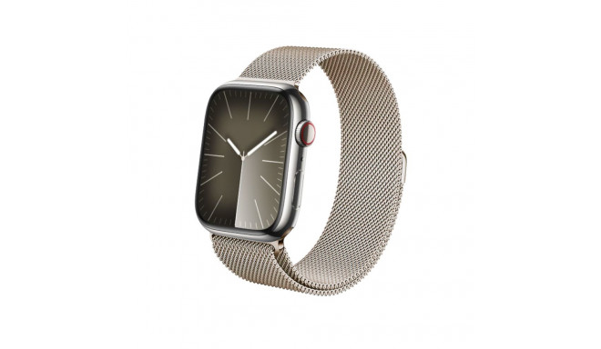 Crong Milano Steel – Pasek ze stali nierdzewnej do Apple Watch 38/40/41/42 mm (szampański)