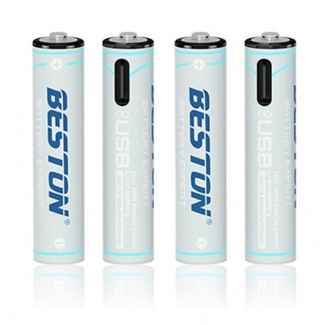 Rechargeable AA batteries with USB C, 400mAh, Li-Ion (4 pcs)