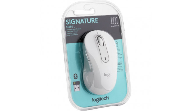 Myszka Logitech M650L bezprzewodowa biała