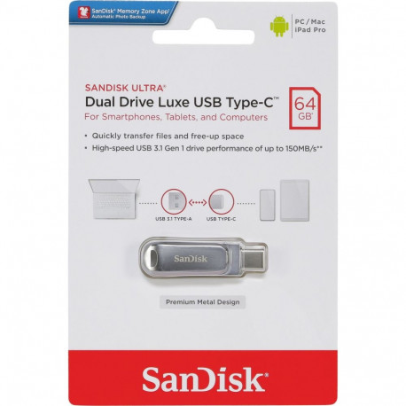 SanDisk 64GB Ultra Dual Drive Luxe USB Type-C 150MB/s