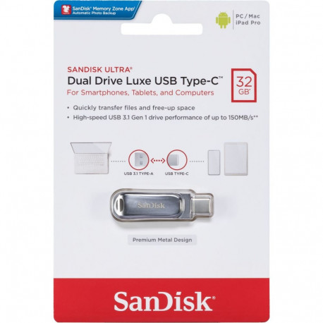 SanDisk 32GB Ultra Dual Drive Luxe USB Type-C 150MB/s