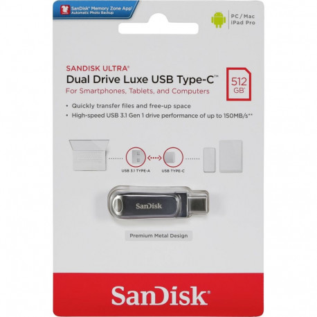 SanDisk 512GB Ultra Dual Drive Luxe USB Type-C 150MB/s