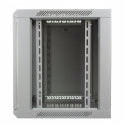 Wall mount cabinet 19 12U 635/600/600mm, glass door, grey (RAL 7035)