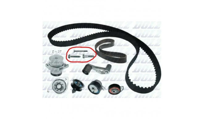 dolz water pump + timing belt kit kd051 (no bolts)