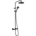 Thermostatic shower system Hansgrohe Vernis Blend 200, 1jet Showerpipe, black matte, 26276670