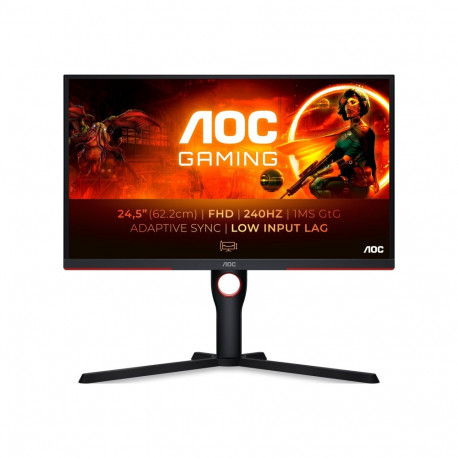 AOC 25G3ZM/BK 24,5" VA FHD 16:9 240 Hz 1 ms 1920 x 1080 300 cd/m² 2 HDMI-pordiga must/punane monitor