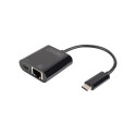 Digitus | USB-Type-C Gigabit Ethernet Adapter + PD with power delivery function | DN-3027 | Black | 