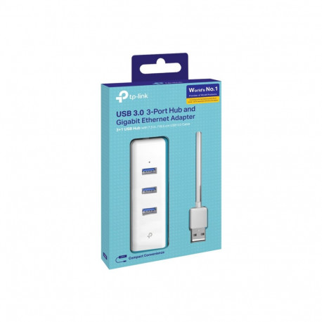 TP-LINK USB 3.0 3-pordiline ja gigabit etherneti adapter 2-ühes USB adapter UE330