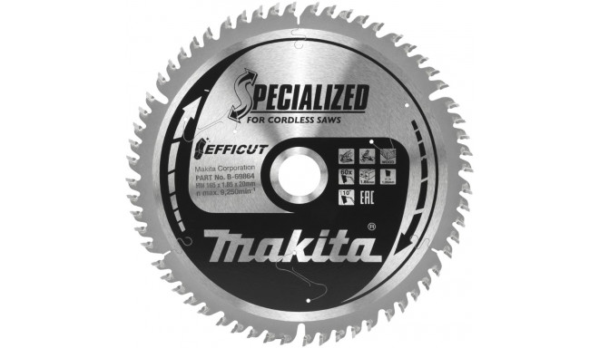 Cutting disc for wood MAKITA 165x20x1.85mm 60T, 10°