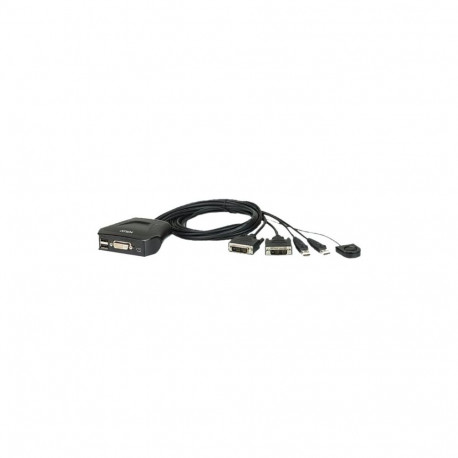 Aten 2-pordiline USB DVI kaabliga KVM-lüliti koos kaugpordi valijaga