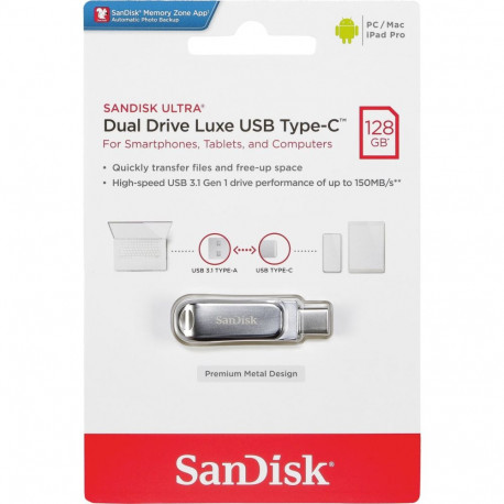 SanDisk 128GB Ultra Dual Drive Luxe USB Type-C 400MB/s