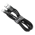 Baseus CALKLF-RG1 Cafule USB lightning kabelis 2A / 3m melns+pelēks